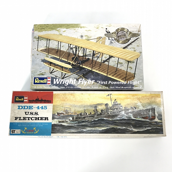 実際に弊社で買取させて頂いた【未組立】Revell/レベル 1/39 Wright Flyer/1/300 DDE-445 U.S.S.Fletcher  米駆逐艦 フレッチャー プラモデル 2点セット