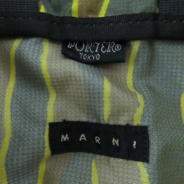 実際に弊社で買取させて頂いたMARNI × PORTER/マルニ × ポーター ジオメトリック ストライプ マイクロリップストップ ハンドバッグの画像 5枚目