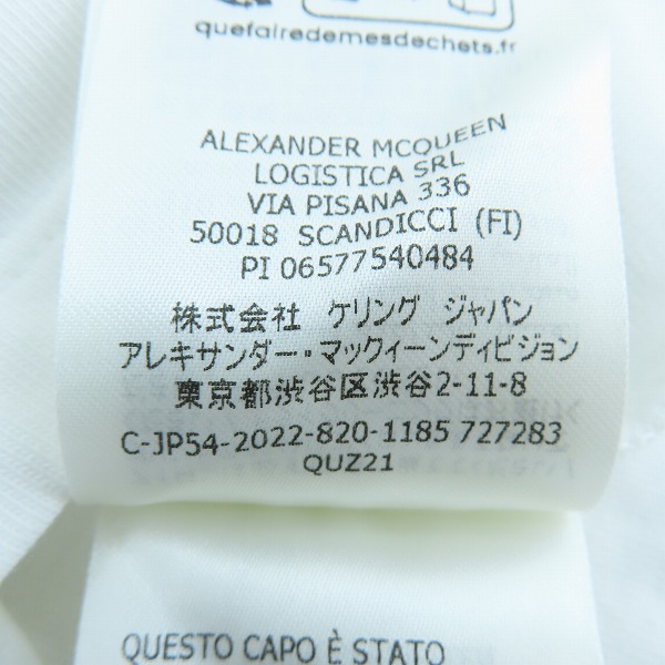 実際に弊社で買取させて頂いたALEXANDER MCQUEEN/アレキサンダーマックイーン ロゴ プリント 長袖 Tシャツ /Lの画像 6枚目