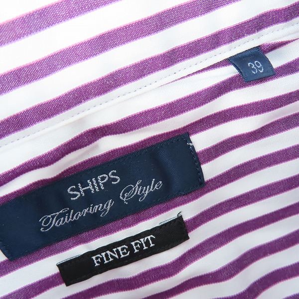 実際に弊社で買取させて頂いた【未使用】SHIPS/シップス ストライプ柄長袖シャツ 111-13-5063/39の画像 2枚目