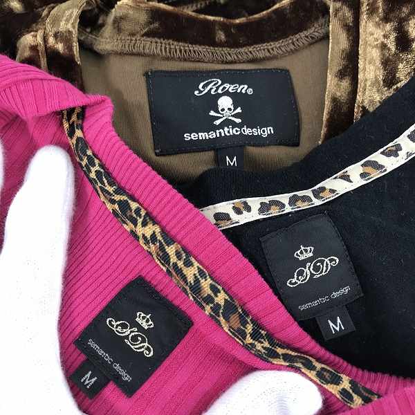 実際に弊社で買取させて頂いた【おまとめ】Roen×semantic design/ロエン×セマンティックデザイン ベロア/プリント 等 長袖Tシャツ/ロンT/カットソーの画像 2枚目
