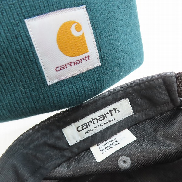 実際に弊社で買取させて頂いたCARHARTT/カーハート LOGO Cap ロゴキャップ/帽子 SHORT WATCH HAT/ニット帽 /2点セットの画像 4枚目