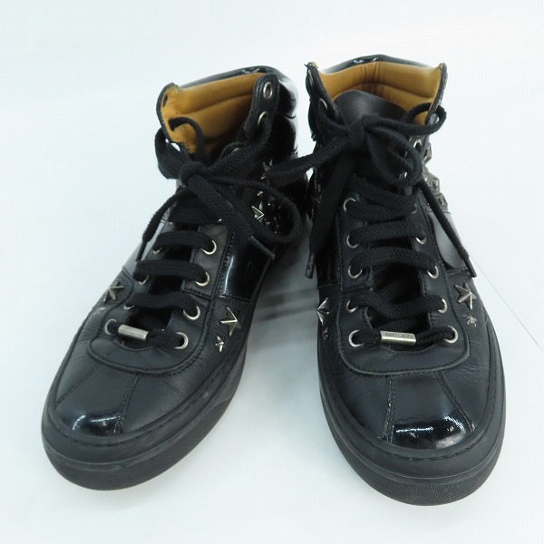 実際に弊社で買取させて頂いたJIMMY CHOO/ジミーチュウ スタースタッズ ハイカットスニーカー ブラック/40