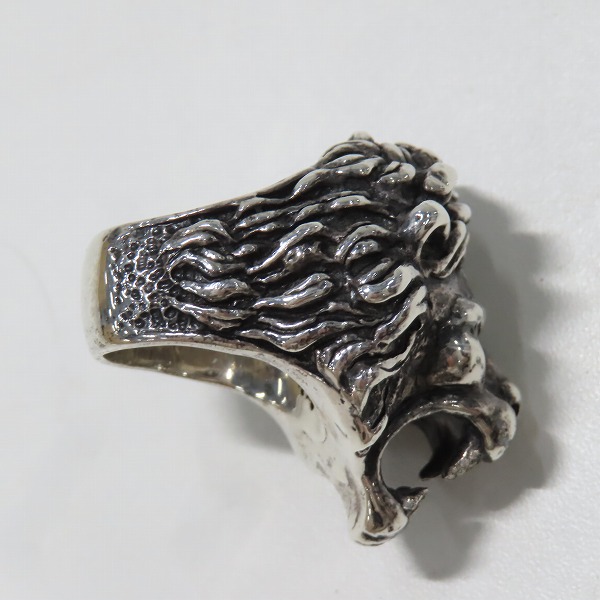 実際に弊社で買取させて頂いたLEATHERS AND TREASURES/レザーズアンドトレジャーズ クラシックライオンリング ｗ/ダイヤモンド 19号の画像 4枚目