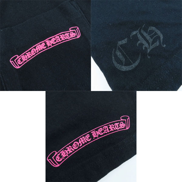 実際に弊社で買取させて頂いた【JPタグ】CHROME HEARTS NEON PINK STRIPE LOGO L/S T-SHIRT ロングＴシャツ 2212-304-0244/Mの画像 4枚目