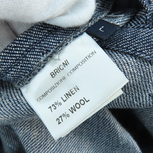 実際に弊社で買取させて頂いたBrioni/ブリオーニ ウール/リネン コート インディゴ Lの画像 4枚目