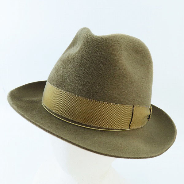 実際に弊社で買取させて頂いたBorsalino/ボルサリーノ ウール/兎/鹿 フェルト ハット ブラウン/59
