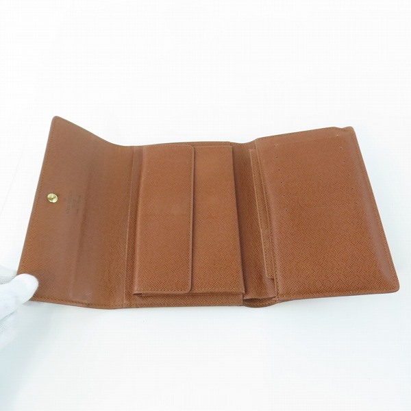 実際に弊社で買取させて頂いたLOUIS VUITTON/ルイ ヴィトン モノグラム ポルトトレゾール エテュイ パピエ 三つ折り財布 M61202の画像 3枚目