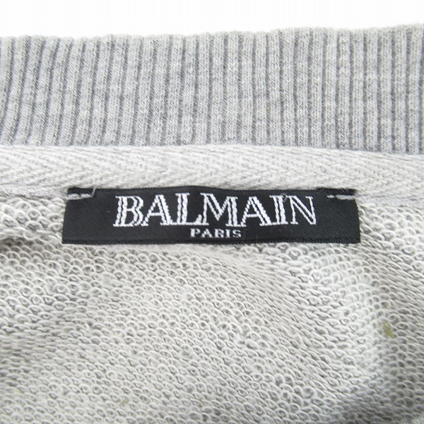 実際に弊社で買取させて頂いたBalmain/バルマン Paris Logo Raglan Sweat/クルーネックスウェット RH11679I052/Mの画像 2枚目
