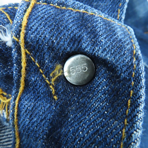 実際に弊社で買取させて頂いたLEVI'S/リーバイス 501XX 刻印555 ビッグE デニムパンツ W32L36の画像 3枚目