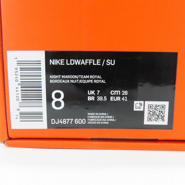 実際に弊社で買取させて頂いたNIKE×sacai×UNDERCOVER/ナイキ×サカイ×アンダーカバー LD WAFFLE/LDワッフル スニーカー DJ4877-600/26.0の画像 9枚目