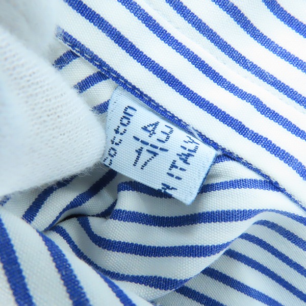 実際に弊社で買取させて頂いたBrioni/ブリオーニ コットン ブルーストライプ 長袖 ボタンシャツ/43の画像 4枚目