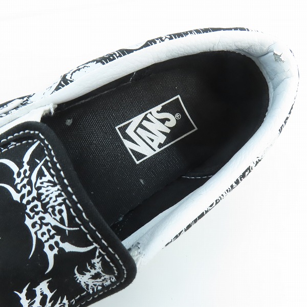 実際に弊社で買取させて頂いたVANS/バンズ スカル柄 CLASSIC SLIP-ON Forgotten Bones クラシック スリッポン ブラック VN0A4BV3V8V/27.5の画像 4枚目