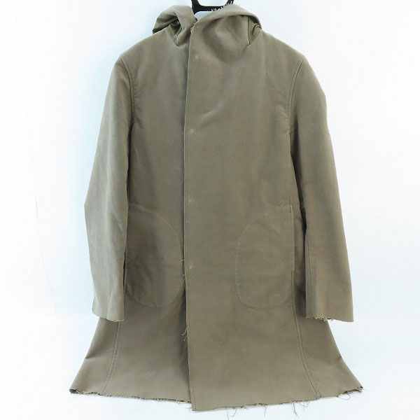 実際に弊社で買取させて頂いたISAMU KATAYAMA BACKLASH/バックラッシュ ラムレザー 切替 フーデッドコート 1471-03/S