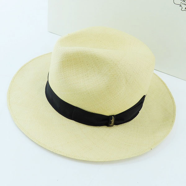 実際に弊社で買取させて頂いたBorsalino/ボルサリーノ 中折れ パナマハット ストローハット 141118-7142