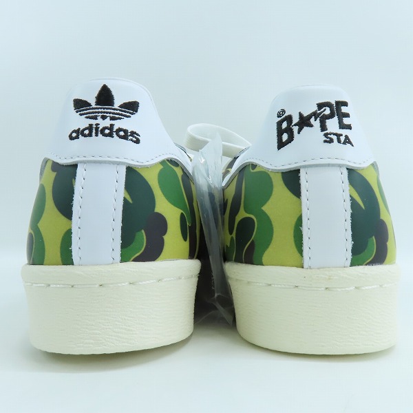 実際に弊社で買取させて頂いた【未使用】 adidas×A BATHING APE/アディダス×アベイシングエイプ SUPER STAR 80s "Green Camo" GZ8981/25の画像 1枚目