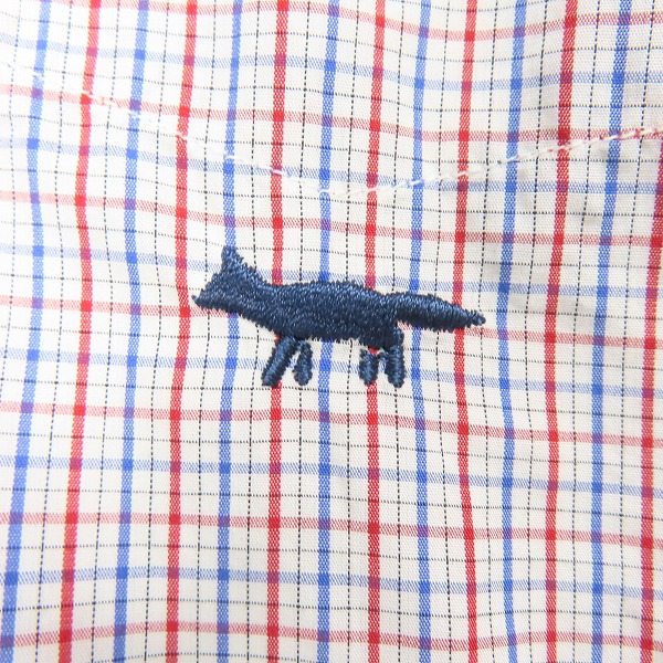 実際に弊社で買取させて頂いたMAISON KITSUNE/メゾンキツネ チェック ボタンダウンシャツ/Mの画像 3枚目
