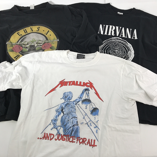 実際に弊社で買取させて頂いた【おまとめ】Guns N Roses/ガンズ・アンド・ローゼズ NIRVANA/ニルバーナ METALLICA/メタリカ 他 バンドTシャツ の画像 1枚目