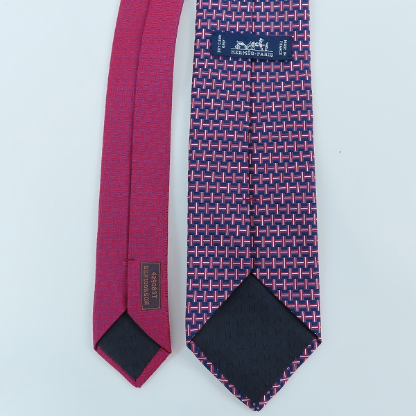 実際に弊社で買取させて頂いたHERMES/エルメス 総柄 シルク ネクタイ の画像 4枚目
