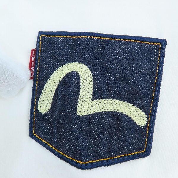 実際に弊社で買取させて頂いたEVISU/エヴィス 胸ポケット/デニム Tシャツ /44の画像 5枚目