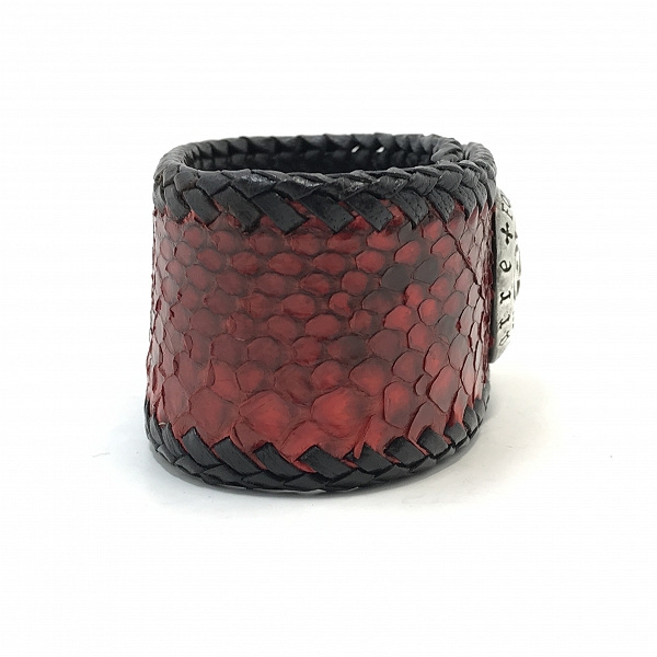 実際に弊社で買取させて頂いたBizarre/ビザール レザーブレスレット パイソン型押しの画像 3枚目