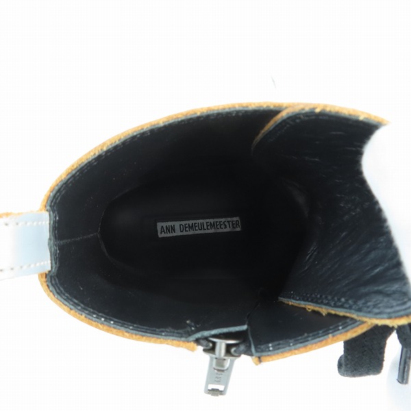 実際に弊社で買取させて頂いたANN DEMEULEMEESTER/アン ドゥムルメステール ハイカット サイドジップ スニーカー シルバー/39の画像 4枚目