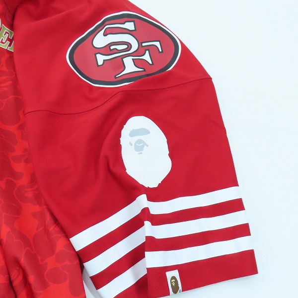 実際に弊社で買取させて頂いたA BATHING APE×mitchell&ness/アベイシングエイプ×ミッチェル＆ネス NFL San Francisco 49ers Tシャツ/XLの画像 7枚目