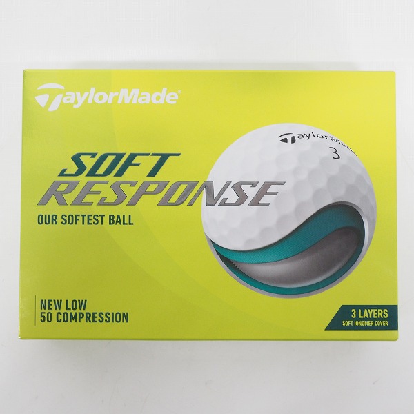 実際に弊社で買取させて頂いた【未使用】TaylorMade/テーラーメイド SOFT RESPONSE/ソフトレスポンス 2022モデル ゴルフボール ホワイト 1ダースの画像 2枚目
