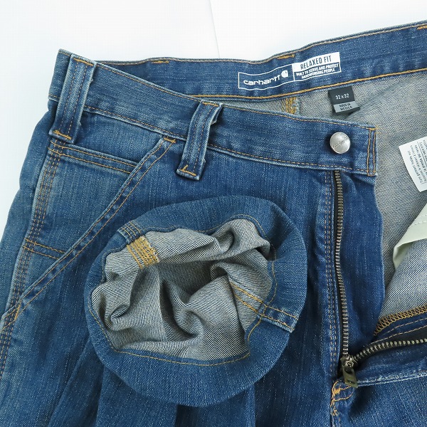 実際に弊社で買取させて頂いたCarhartt/カーハート RUGGED FLEX RELAXED FIT UTILITY JEANS デニム ワークパンツ 102808 32×32の画像 2枚目