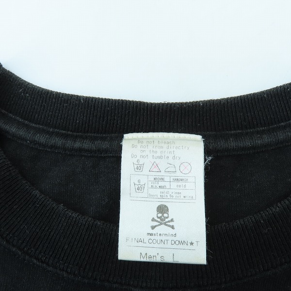 実際に弊社で買取させて頂いたmastermind JAPAN/マスターマインドジャパン FINAL COUNT DOWN/ファイナルカウントダウン love&peaceTシャツ Lの画像 3枚目