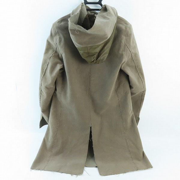 実際に弊社で買取させて頂いたISAMU KATAYAMA BACKLASH/バックラッシュ ラムレザー 切替 フーデッドコート 1471-03/Sの画像 1枚目