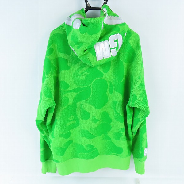 実際に弊社で買取させて頂いたA BATHING APE/アベイジングエイプ INK CAMO SHARK ZIP HOODIE/パーカー/Mの画像 2枚目