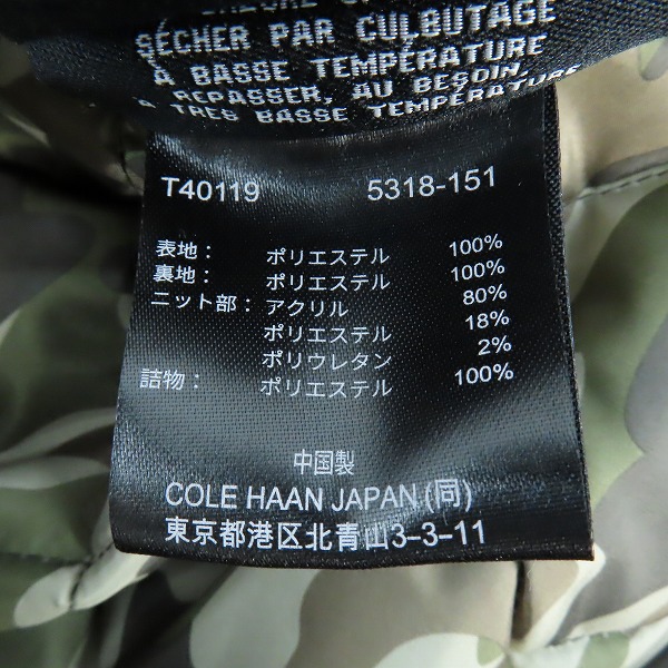 実際に弊社で買取させて頂いたCOLE HAAN/コールハーン トランジション キルティング ジャケット T40119/Mの画像 4枚目