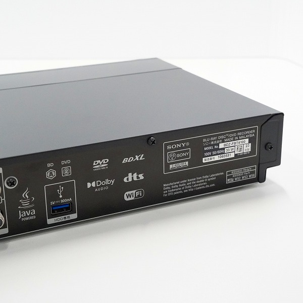 実際に弊社で買取させて頂いたSONY/ソニー BDZ-FBT4100 2023年製 4TB 4K Blu-ray ブルーレイレコーダー 簡易動作確認済みの画像 6枚目