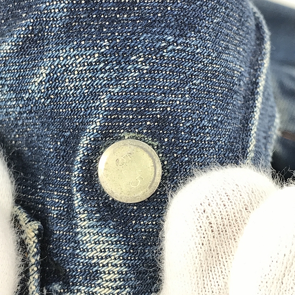 実際に弊社で買取させて頂いたLEVIS/リーバイス ビンテージ デニムジャケット ボタン裏刻印525 ビッグEの画像 4枚目