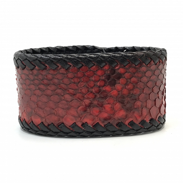 実際に弊社で買取させて頂いたBizarre/ビザール レザーブレスレット パイソン型押しの画像 2枚目