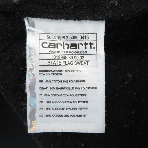 実際に弊社で買取させて頂いたCarhartt/カーハート ロゴクルーネックスウェット トレーナー ブラック/Lの画像 4枚目