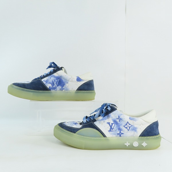 実際に弊社で買取させて頂いたLOUIS VUITTON/ルイヴィトン LVオリライン レザー モノグラム スニーカー  ホワイト×ネイビー FA0211/8の画像 3枚目