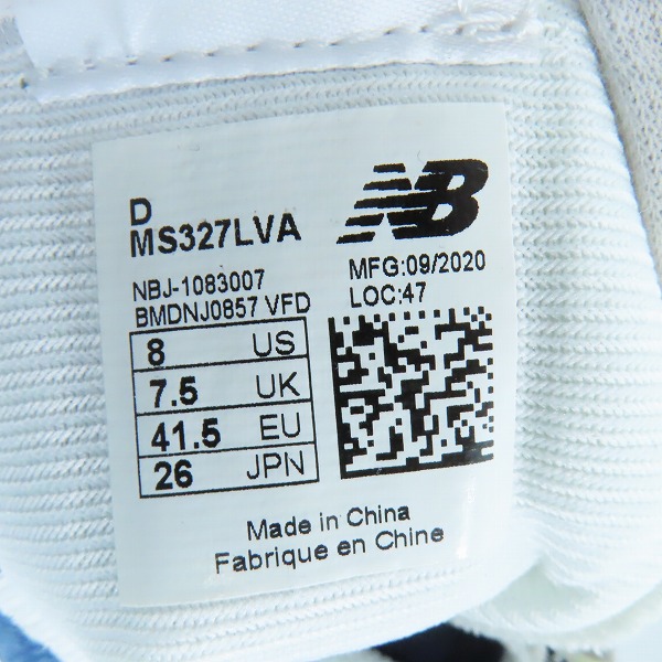 実際に弊社で買取させて頂いた【未使用】 LEVI'S×NEW BALANCE/リーバイス×ニューバランス ローカットスニーカー MS327LVA/26の画像 5枚目