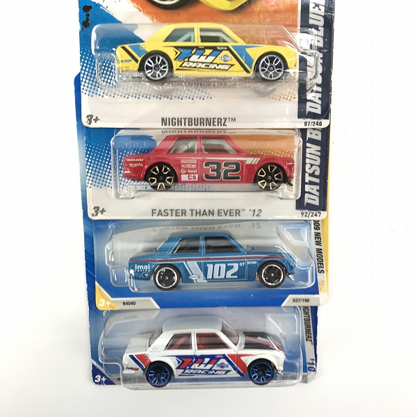 実際に弊社で買取させて頂いた【未開封】Hot Wheels/ホットウィール DATSUN BLUEBIRD 510 NIGHTBURNERZ/FASTER THAN EVER 12/2009 NEW MODELS 他 4点セットの画像 2枚目