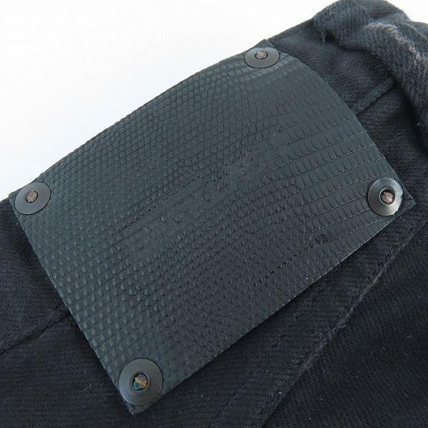 実際に弊社で買取させて頂いたISAMU KATAYAMA BACKLASH/バックラッシュ ストレッチデニム ＋レザークラッシュSTパンツ 1356-01C/Lの画像 3枚目