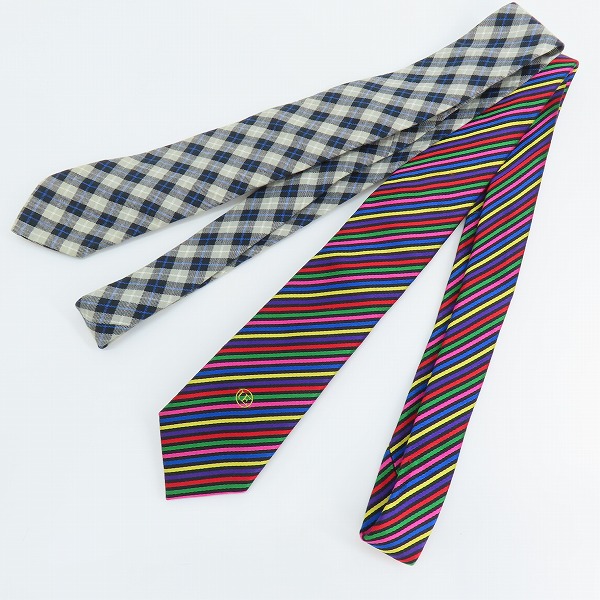 実際に弊社で買取させて頂いたuniform experiment/ユニフォームエクスペリメント ネクタイ チェック/ストライプ 2本セット