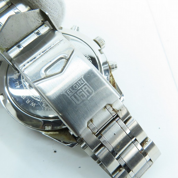 実際に弊社で買取させて頂いたELGIN/エルジン ソーラー クロノグラフ アナログ腕時計 FK-1412S-BPの画像 7枚目