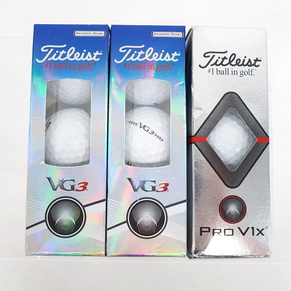実際に弊社で買取させて頂いた【未使用/オウンネーム含】Titleist/タイトリスト VG3・PRO V1x ゴルフボール ホワイト 計3スリーブ