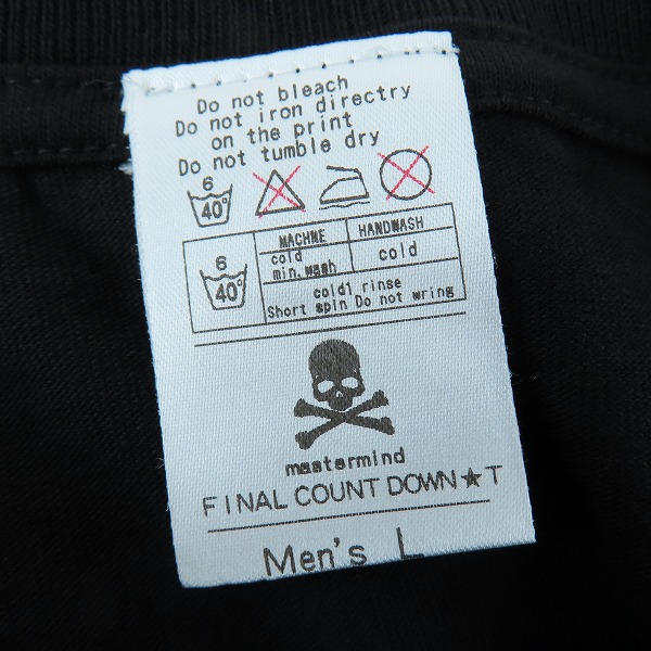 実際に弊社で買取させて頂いたmastermind JAPAN/マスターマインドジャパン FINAL COUNT DOWN/ファイナルカウントダウン love&peaceTシャツ Lの画像 2枚目