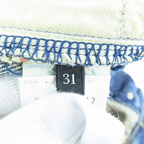 実際に弊社で買取させて頂いたHYSTERIC GLAMOUR×skoloct/ヒステリックグラマー×スコロクト SP加工 ストレート デニムパンツ 0263AP17/31の画像 4枚目