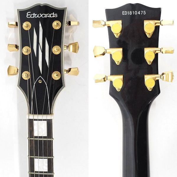 実際に弊社で買取させて頂いた★Edwards/エドワーズ E-LP レスポールカスタムType エレキギター ギグケース付の画像 2枚目