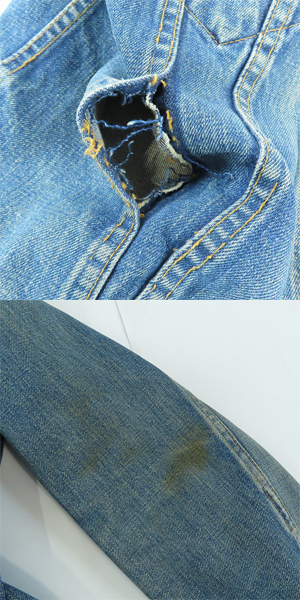 実際に弊社で買取させて頂いたLEVIS/リーバイス ビンテージ デニムジャケット ボタン裏刻印525 ビッグEの画像 9枚目