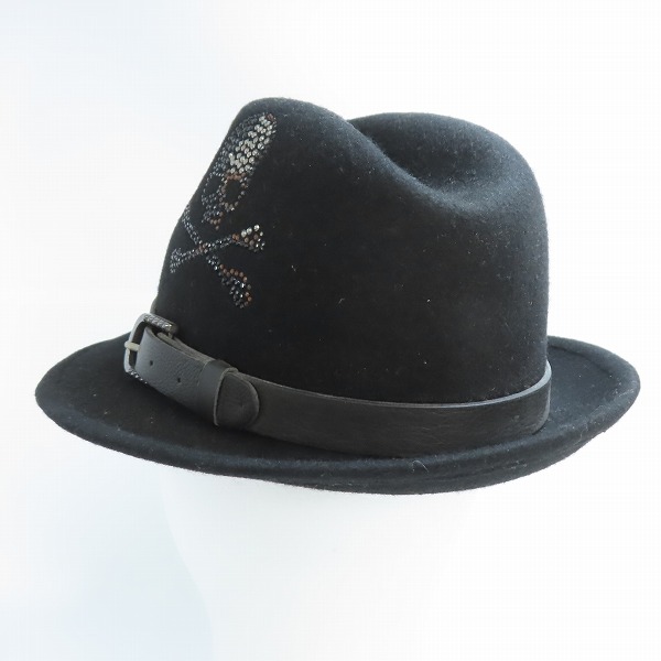 実際に弊社で買取させて頂いたRoen/ロエン×semantic design/セマンティックデザイン スワロフスキー スカル ハットの画像 2枚目