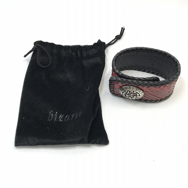 実際に弊社で買取させて頂いたBizarre/ビザール レザーブレスレット パイソン型押しの画像 9枚目